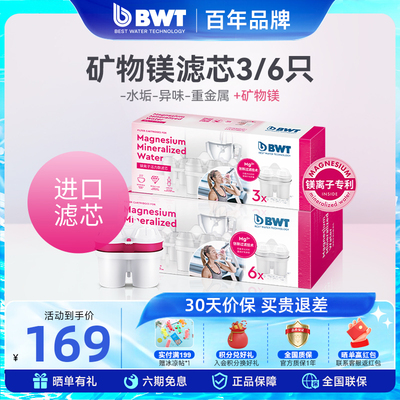倍世BWT滤芯德国净水壶过滤水壶净水器通用碧家用进口矿物镁滤芯