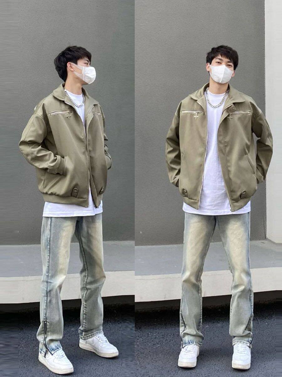 SPRING AND AUTUMN CARGO JACKETS MENS FASHION OUTFITS MENS FASHION CLOTHES AND A HANDSOME CASUAL SUIT