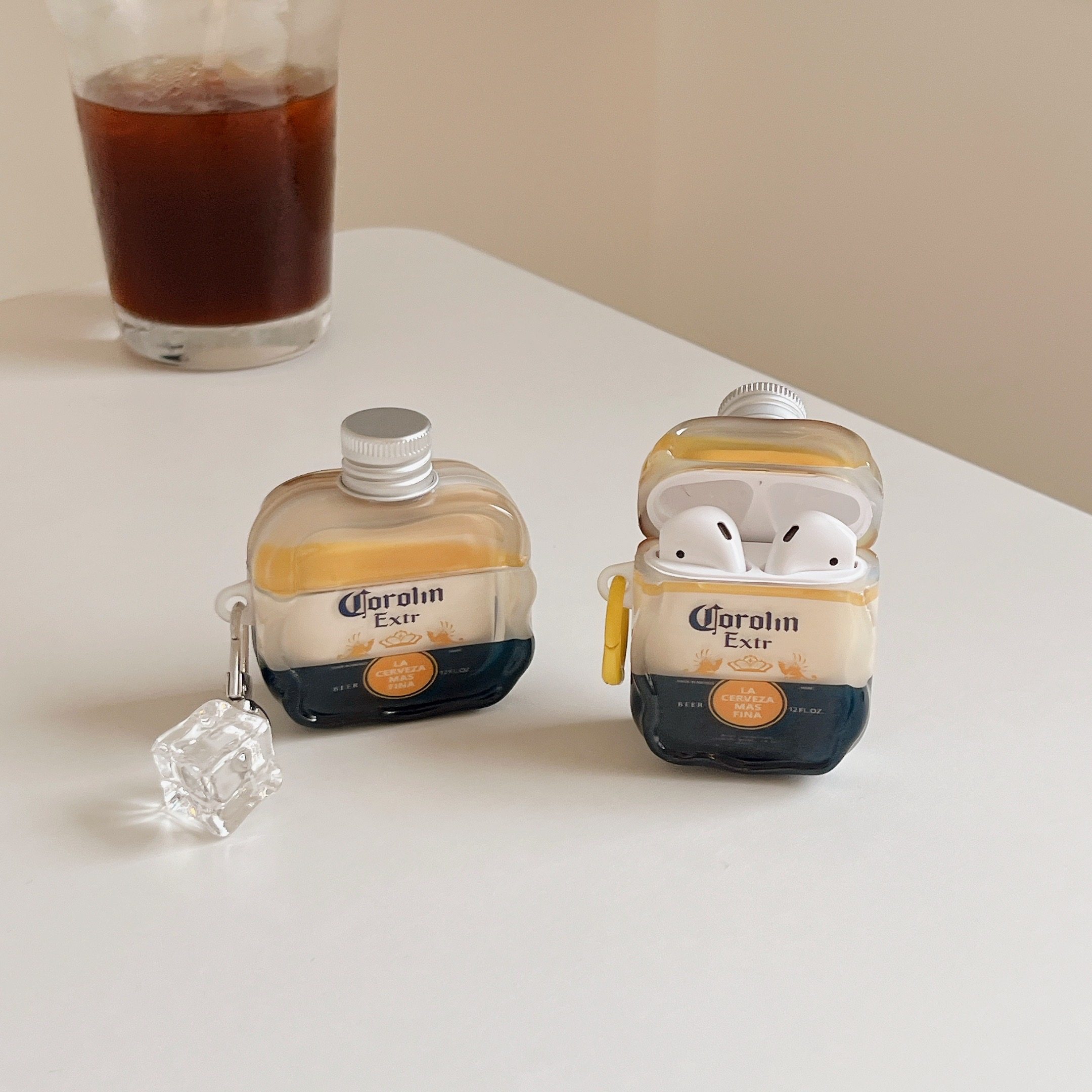 苹果保护套适用AirPodsPro3代耳机保护套 苹果耳机airpods4代无线蓝牙耳机壳 创意啤酒瓶造型AirPods保护套