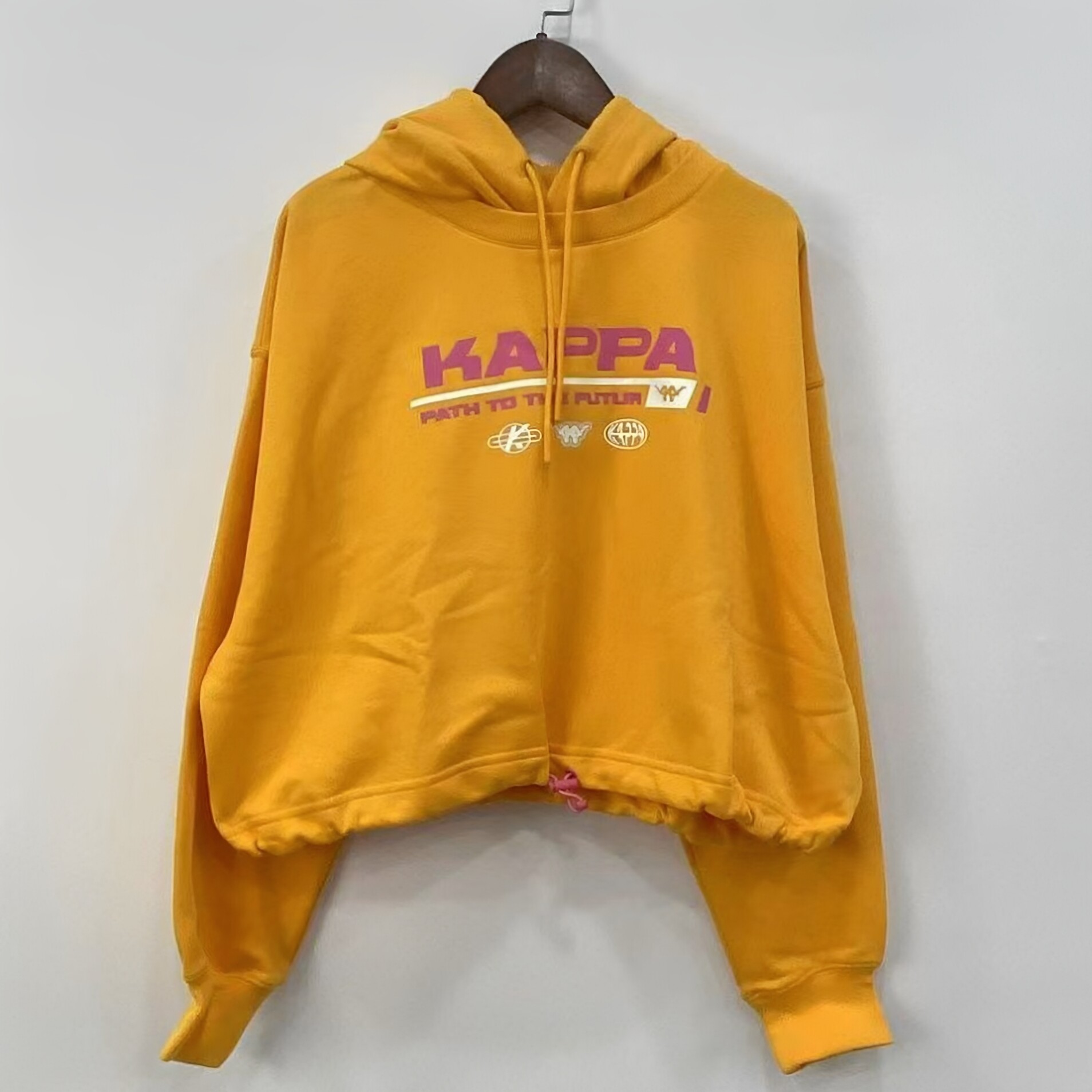 清仓S码/Kappa卡帕女春款运动卫衣针织休闲连帽套头帽衫K0A22MT81