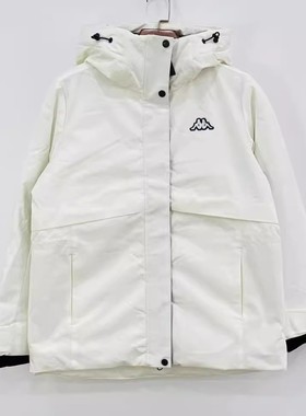 Kappa卡帕冬季工装羽绒服女连帽防寒服户外防风面包服K0C82YY34A