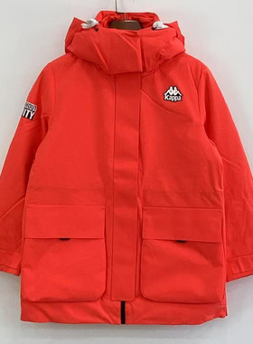 Kappa卡帕背靠背连帽羽绒服冬季女款工装服防寒面包服K0B82YY89