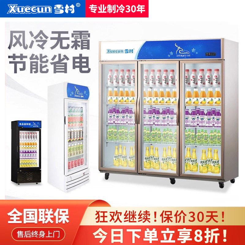 雪村饮料展示柜啤酒保鲜冰柜商用超市大容量两门冷藏冰箱展示柜,厨房电器,展示柜,淘宝优惠券,粉丝福利购,淘宝优惠卷