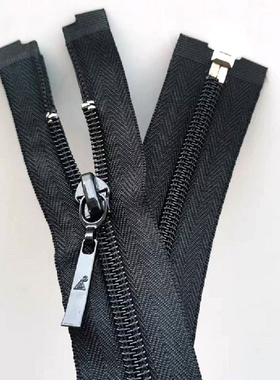 三力5#黑色尼龙拉链70/80/75厘米布料衣服外套自动锁门襟服饰配件