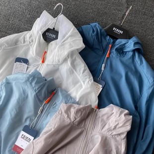 外贸纯原货 夏激光打孔透气情侣连帽轻薄防晒衣皮肤衣 薄如蝉翼