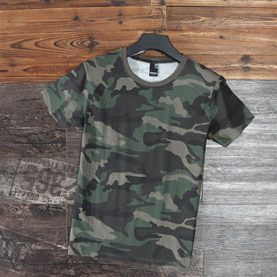 t恤薄款 可情侣 圆领男女迷彩短袖 纯棉大码 宽松印花T恤潮 2020男士