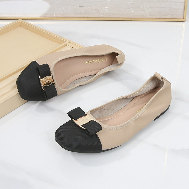 2026 shoes women复古贴皮小香风豆豆鞋女夏平底春秋拼色单鞋软底,流行男鞋,单鞋,淘宝优惠券,粉丝福利购,淘宝优惠卷