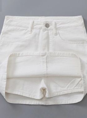 women clothes牛仔短裙女春高腰a字白色包臀chic新款韩版百搭裤裙