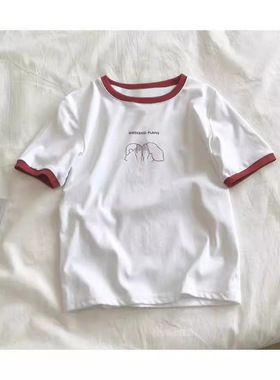 2026 women clothes插色修身短袖T恤女夏季新款打底衫学生休闲韩