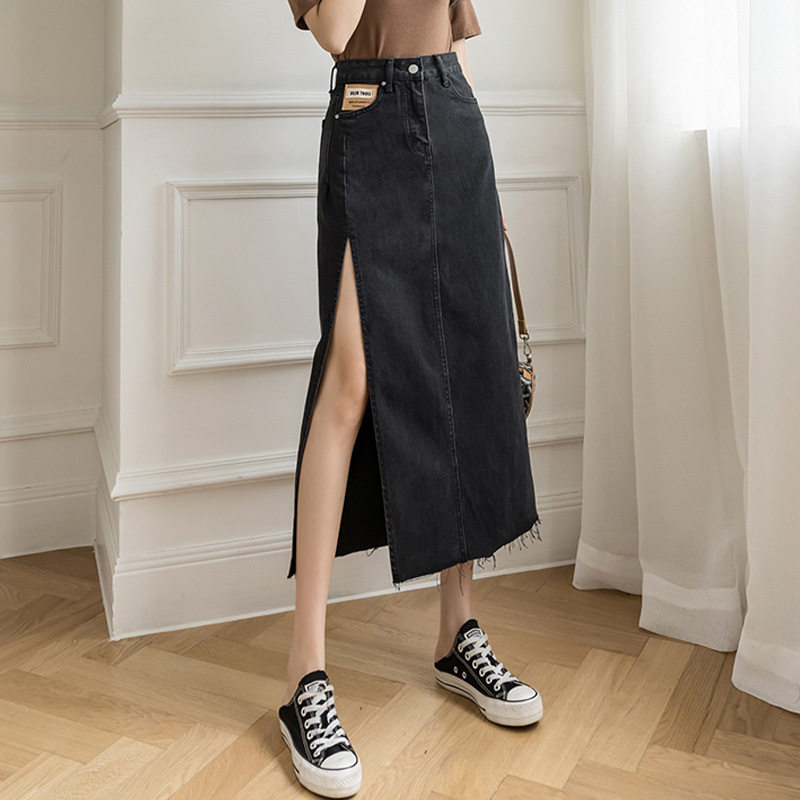 womenclothes开叉牛仔半