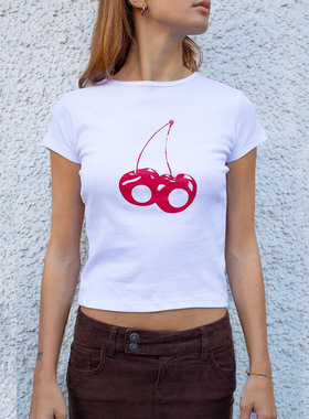 2026 women clothes跨境夏季新款圆领短袖印花拼接显瘦T恤直销