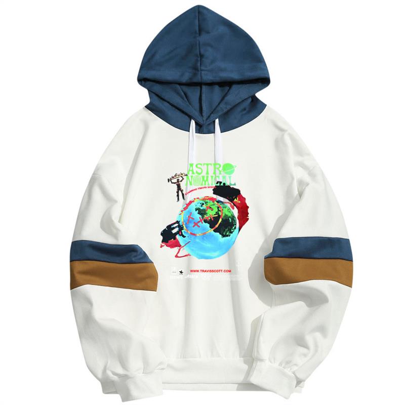 ASTROWORLD男卫衣拼接双杠薄款卫衣男连帽衫运动衫男装现货