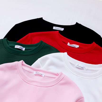 2026 women clothes精选冬季新品加厚卫衣圆领纯色宽松韩版女装潮