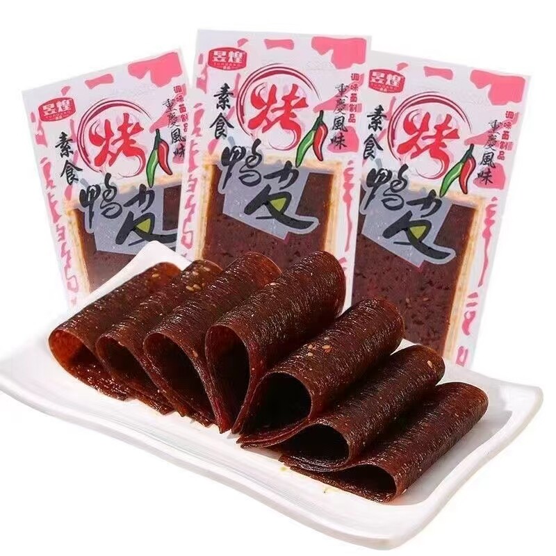 重庆风味烤鸭皮素食辣条辣片图片