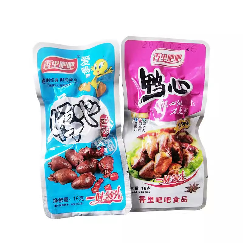 香里吧吧美味鸭心香辣味烧烤味独立小包装休闲小零食20袋一盒包邮