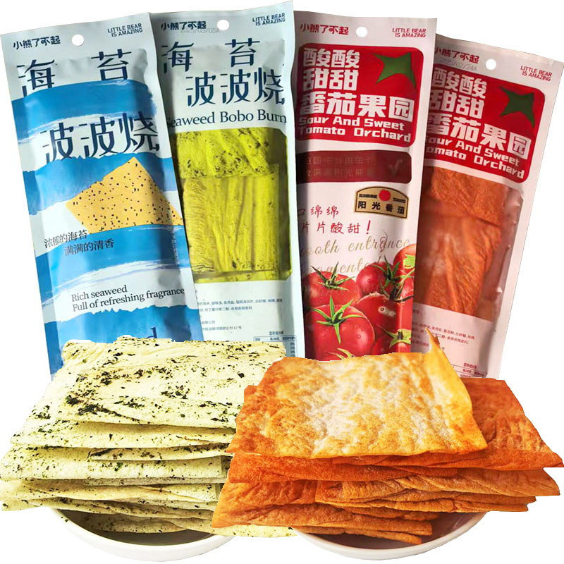 海苔啵啵烧小熊了不起酸酸甜甜番茄果园大干辣片甜辣解馋麻辣零食