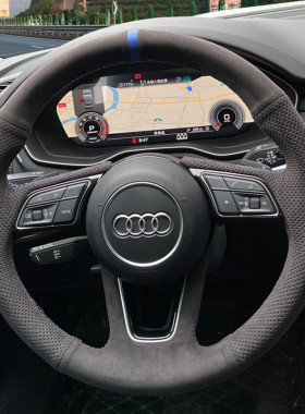奥迪A4L方向盘套Q2L Q3 Q5L A6L A7 TT S3 S5专用翻毛皮手缝把套