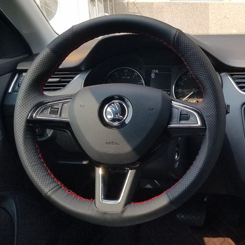 斯柯达新明锐专用手缝方向盘套