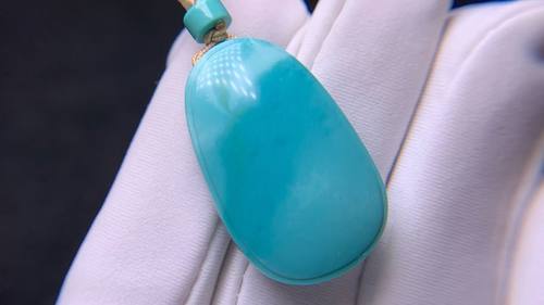 湖北十堰矿区天然原矿高瓷绿松石精工雕刻无事牌吊坠挂件配饰108