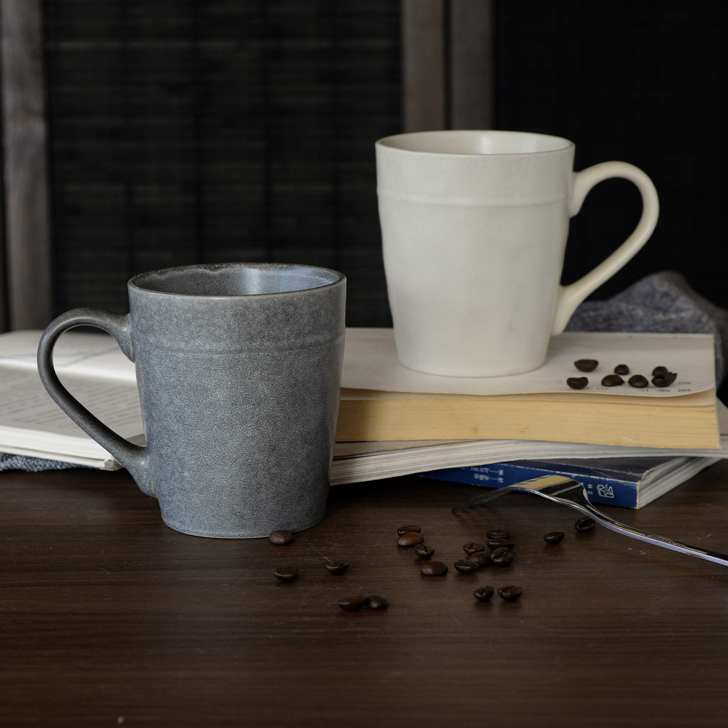 三拾家 复古锤纹马克杯简约个性陶瓷咖啡杯 大容量水杯家用办公杯