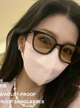 GM新款韩版墨镜男女同款方形茶色镜片时尚潮防紫外线太阳镜LILIT