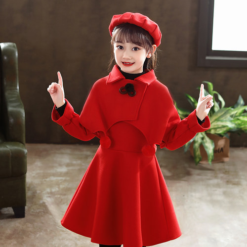 女童公主连衣裙子洋气冬季过年服