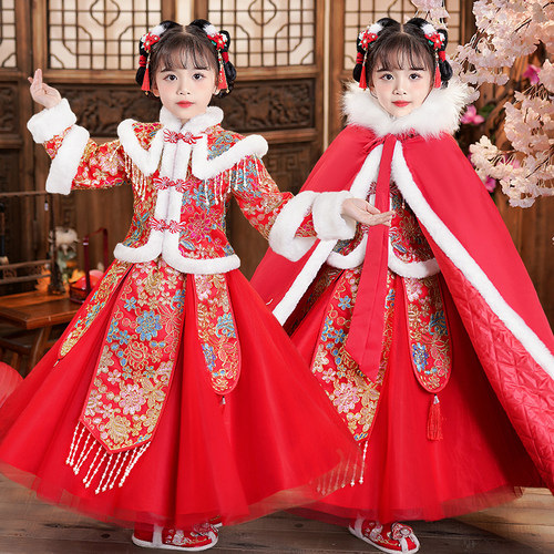 加厚拜年服女童冬季汉服过年
