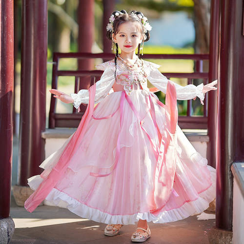 2025新款超仙女童汉服儿童装古装古风中国风春秋装春季小女孩春装