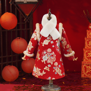 2026新款女童唐装旗袍儿童装汉服秋冬装冬季拜年服喜庆加绒中国风