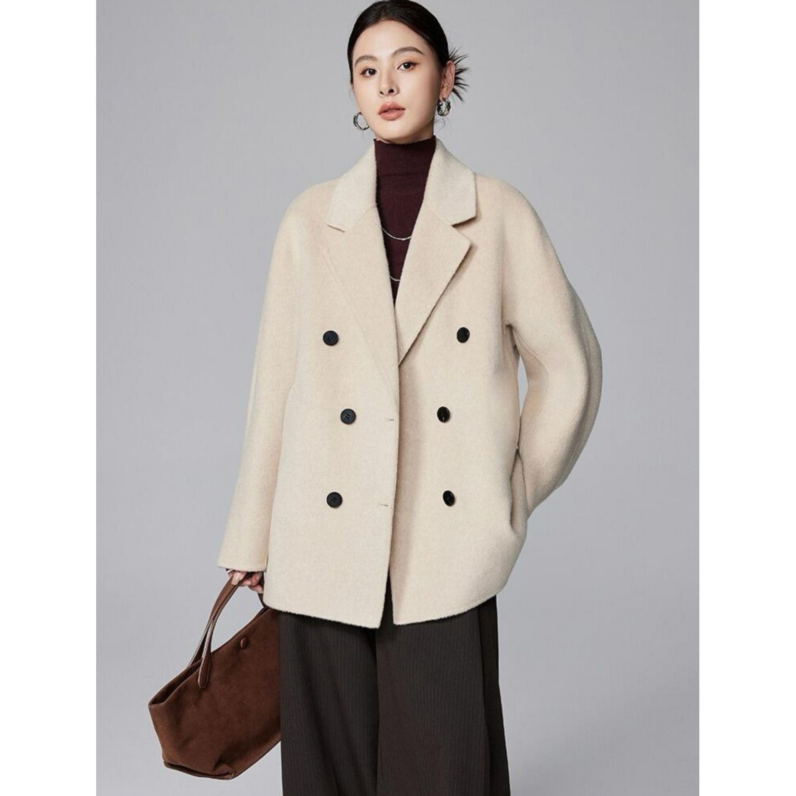 【小四粉丝专享】双面羊毛大衣中长款手工毛呢外套韩版森系691068,女装/女士精品,毛呢外套,淘宝优惠券,粉丝福利购,淘宝优惠卷