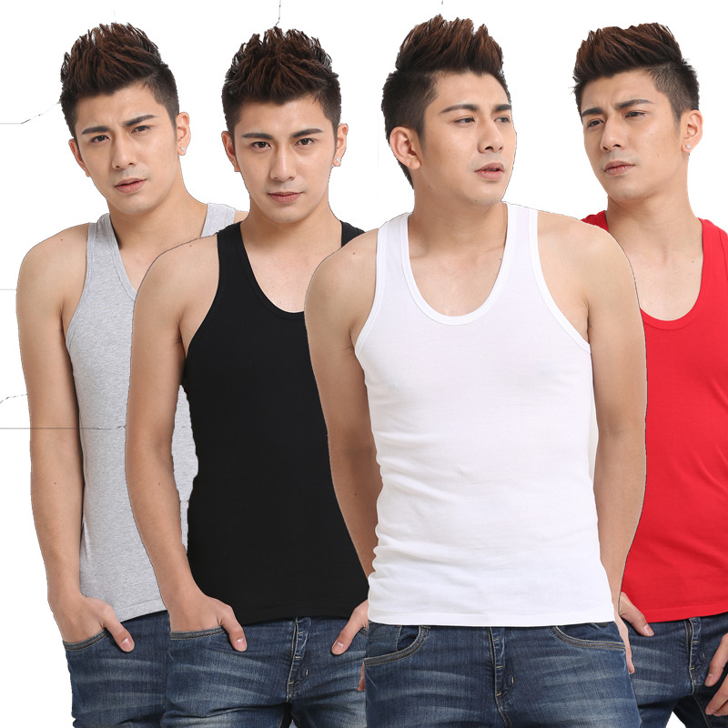 男士纯棉背心青年夏季弹力工字中老年加肥加大码宽松汗背心打底潮