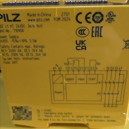 议价PILZ 皮尔兹安全继电器 PNOZ c1 HT 型号710900 全新现货