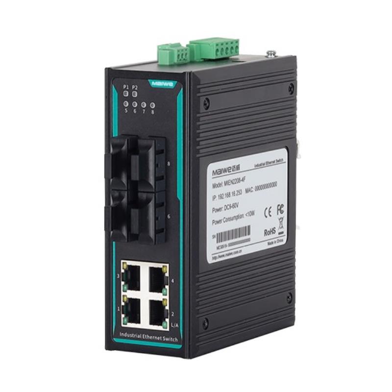 议价迈威MIEN2208-4S-SC20工业级4光4电口百兆卡导轨工业交换机MA