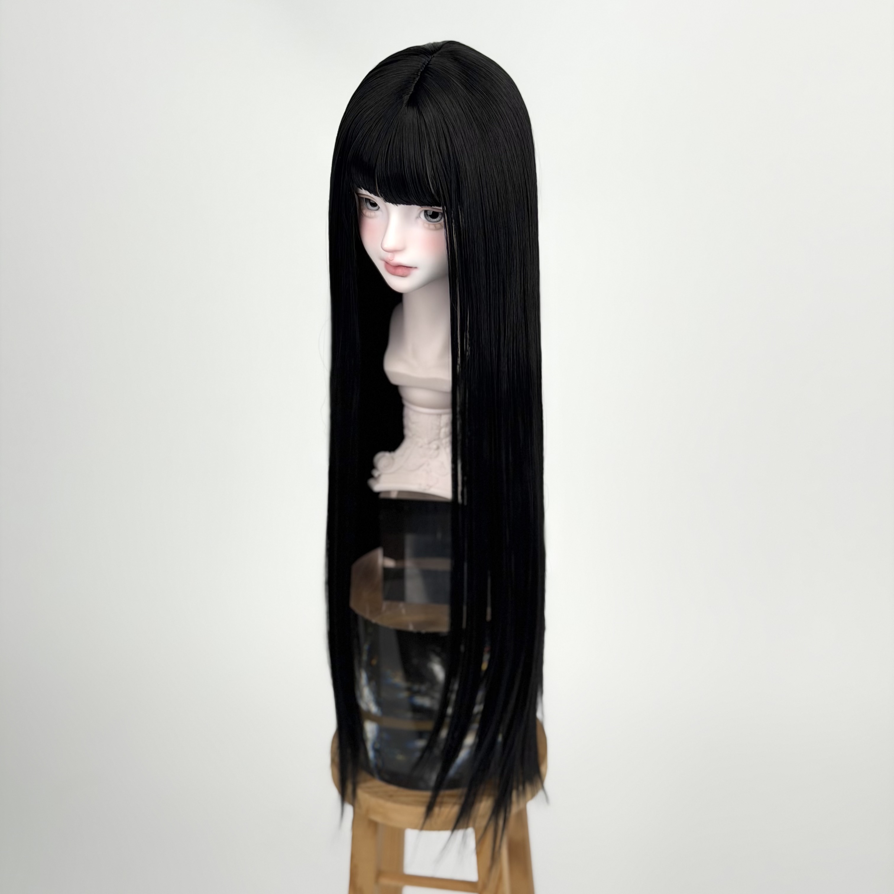 桃气岛屿BJD假发仿马海毛丝超柔软服帖基础款齐刘海长发成品毛