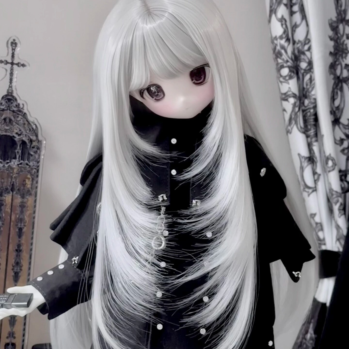 桃气岛屿BJD假发小3分无胶感长款35cm小羽毛纹理层次假发