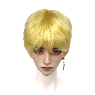 桃气岛屿BJD假发修剪款男孩头菊花顶碎盖打薄款成品马海毛假发