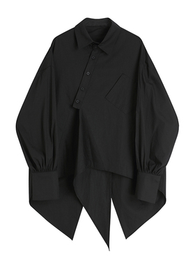 不规则后背开叉衬衣女2026春季设计感小众宽松显瘦气质百搭衬衫潮