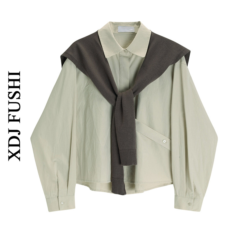 春季新款小个子设计感小众衬衣女士宽松显瘦短款是外搭披肩衬衫,女装/女士精品,衬衫,淘宝优惠券,粉丝福利购,淘宝优惠卷