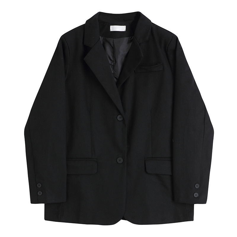 宽松显瘦小西装外套女春秋装黑色