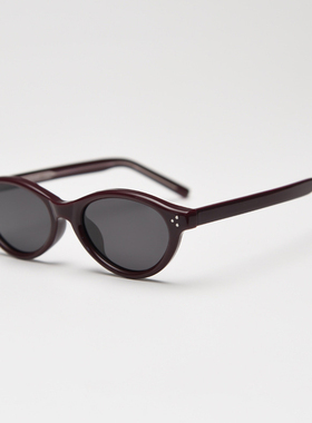 韩系TR椭圆偏光太阳眼镜潮男女网红复古街拍安克拉红墨镜板材镜腿