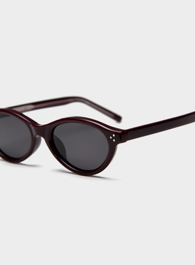 韩系椭圆TR板材脚偏光太阳眼镜潮男女网红复古街拍安克拉红墨镜