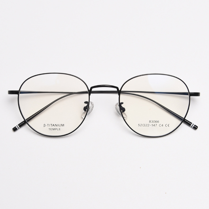 韩系玫瑰金细边超轻半钛近视眼镜框男女文艺复古椭圆镜架可配度数