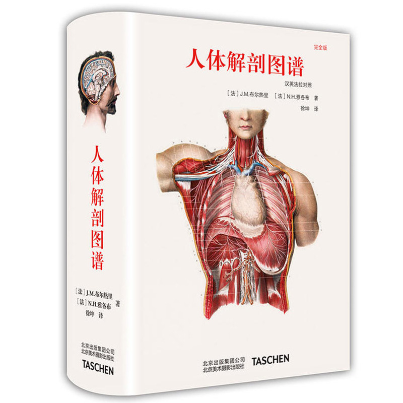 现货包邮中英对照版Taschen原版引进Altas of Human Anatomy人体解剖图谱真人比例人体手绘手稿艺术画册700余幅彩色图谱832页画册-封面