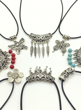 时尚民族风项链配饰波西米亚饰品苗银藏银小花天然玉髓短锁骨项链