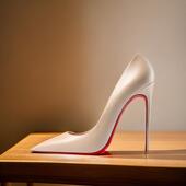 浅裸黑色哑光皮面尖头12cm超细跟红色底高跟鞋 街拍OL办公职业鞋