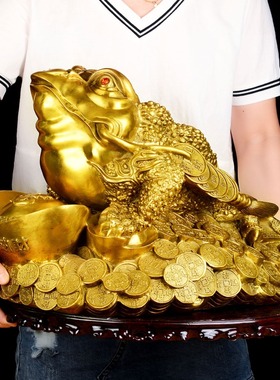 金蟾纯铜蟾蜍招财摆件