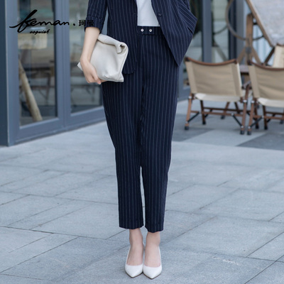 珂曼条纹春夏新款西裤