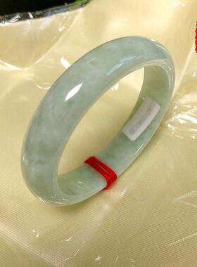 玉手镯天然正品翡翠色A货 深绿浅绿色玉镯子少女妈妈款特价带证书