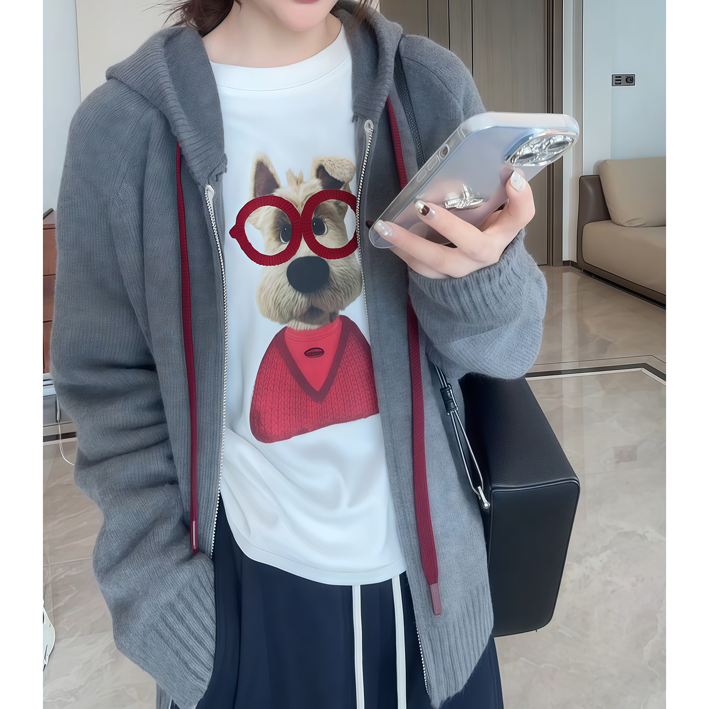 慵懒风连帽毛衣女开衫2025秋冬新款爆款宽松大码胖mm女士针织上衣