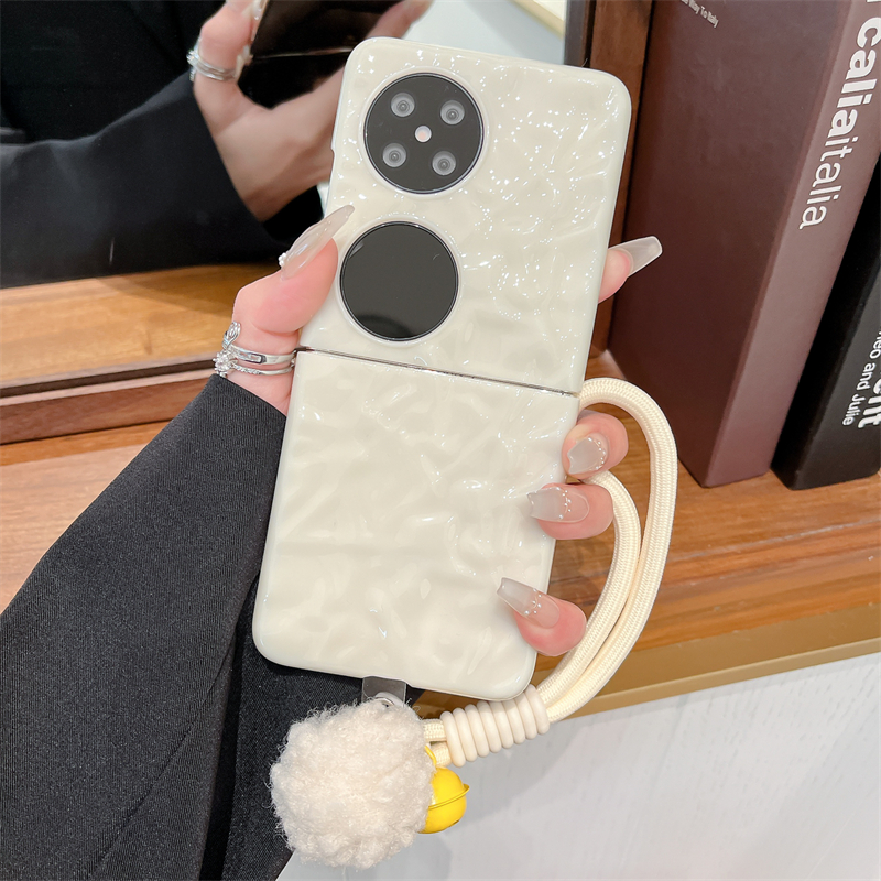 皱褶适用华为pockte2手机壳novaflip女款matex5/xt三星zflip5/6折叠findn3flip防摔V Flip小米mixflip保护套